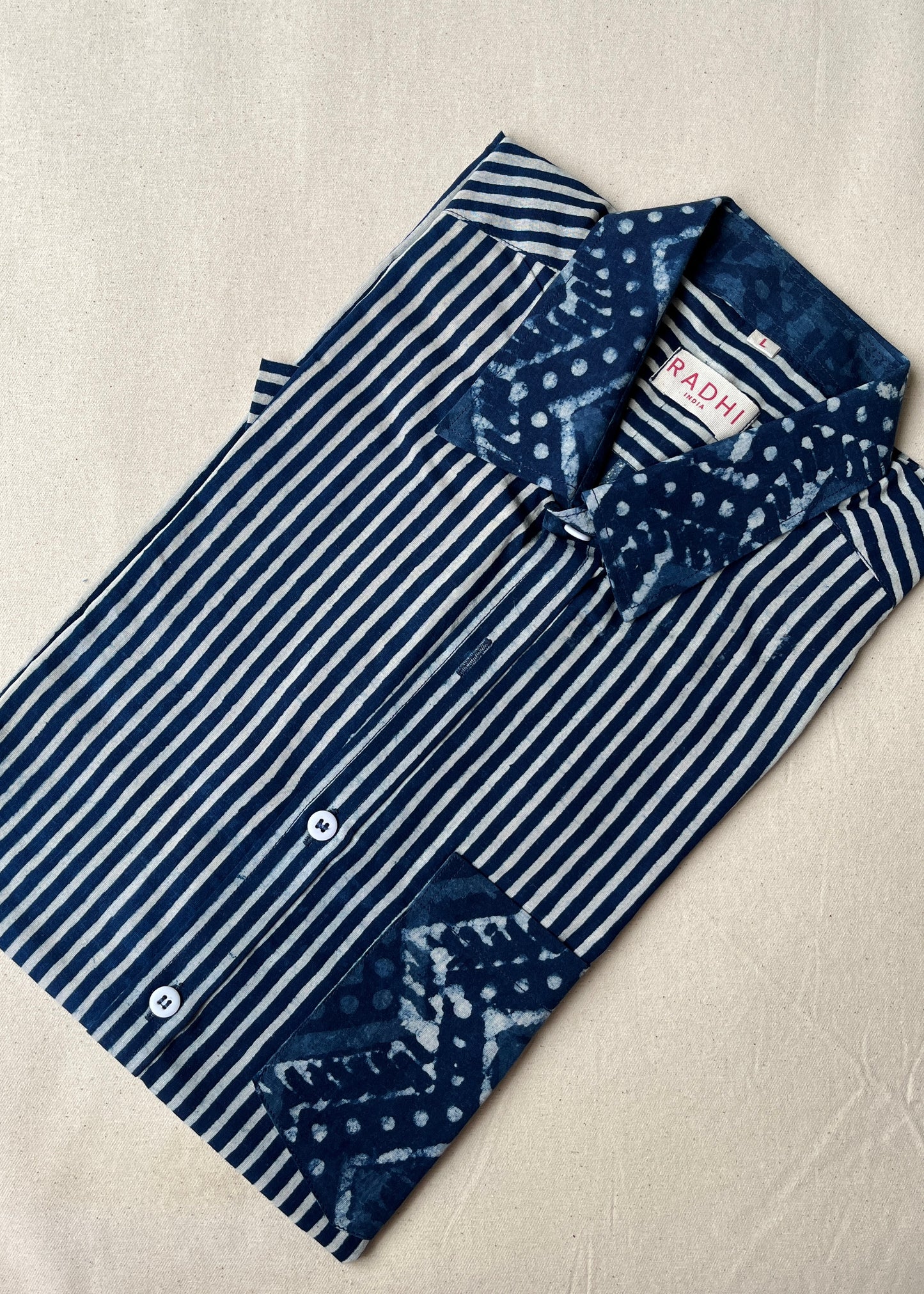 Indigo Patch Half Sleeve Shirt