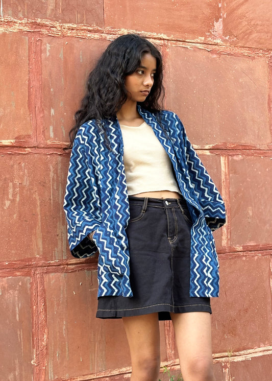 Dabu Indigo Stripe Shrug