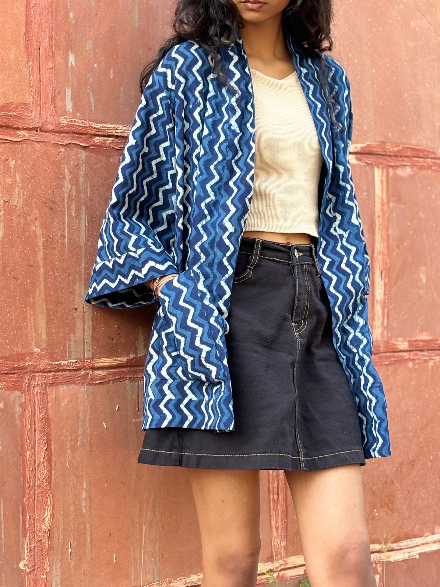 Dabu Indigo Stripe Shrug